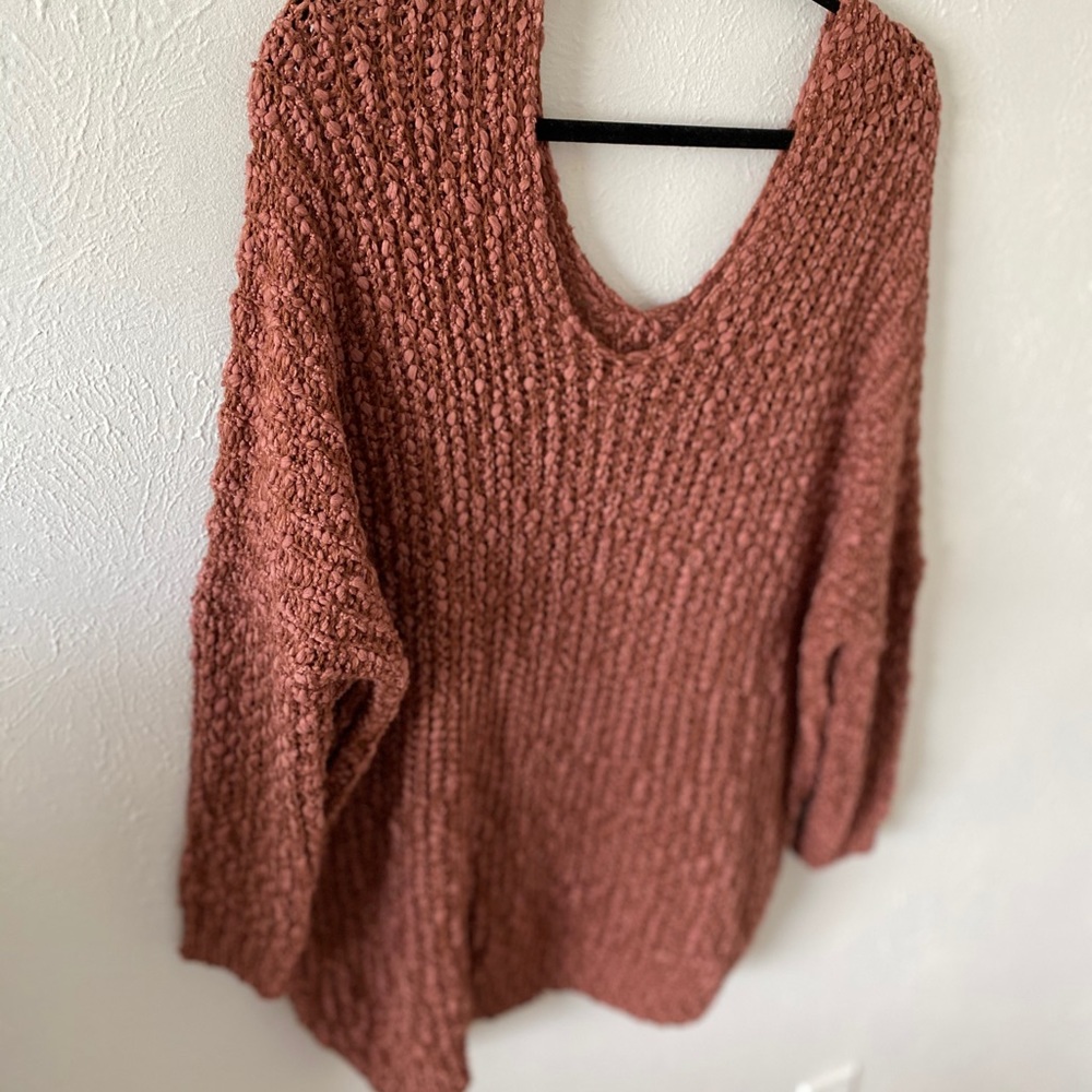 Maroon popcorn oversize sweater